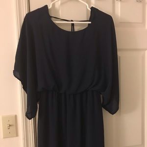 Dark blue open back dress